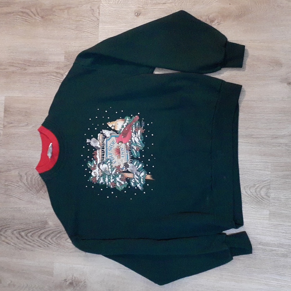 Morning Sun Fireside Inn Vintage Sweatshirt Crewneck Grandma 90s Christmas